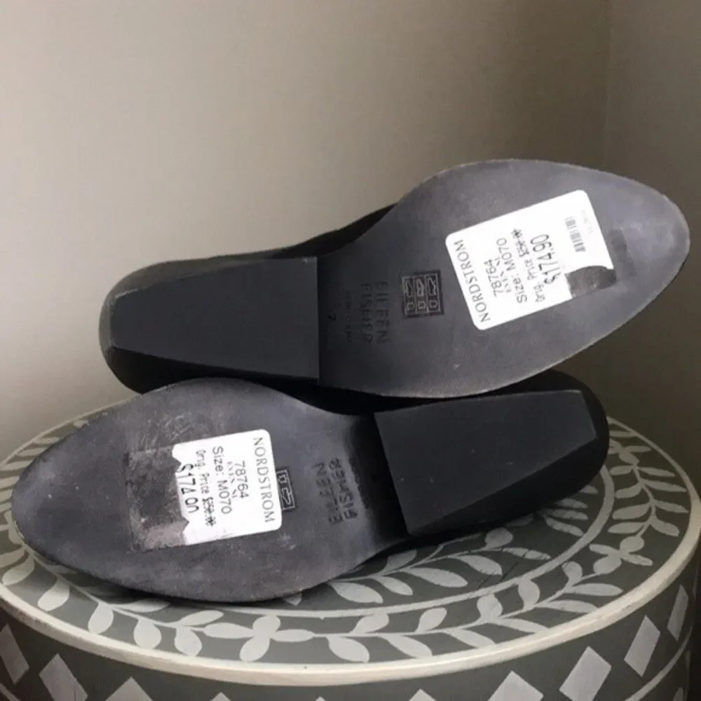 Eileen Fisher Black Leather Ankle Boots sz 7